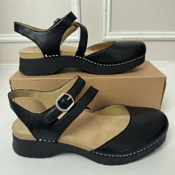 Dansko Women's Rissa Nappa Mary Jane Sandals Shoes EUR 40 US 9.5 Black - Picture 3 of 12